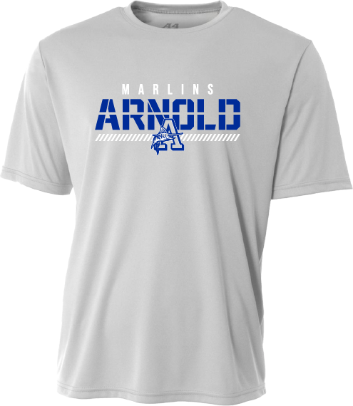 Adult Arnold Fade Dry Fit Tee – Silver