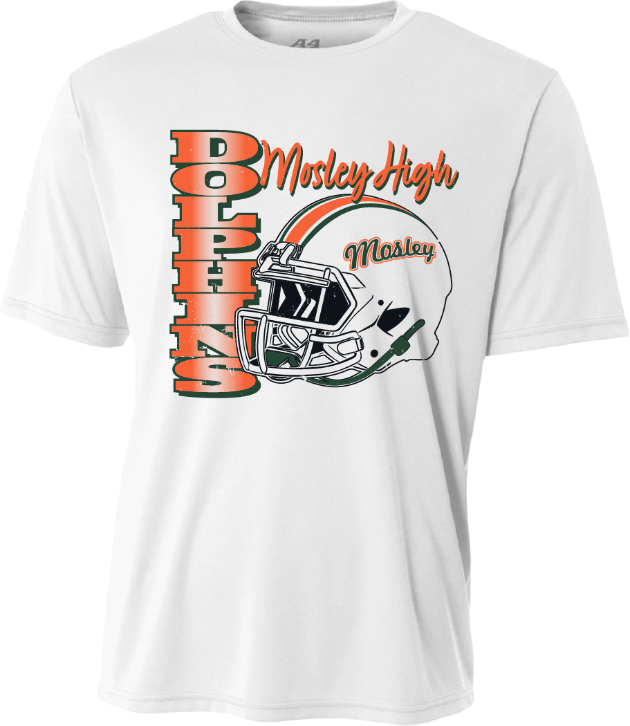 Youth Mosley Helmet Dry Fit Tee - White