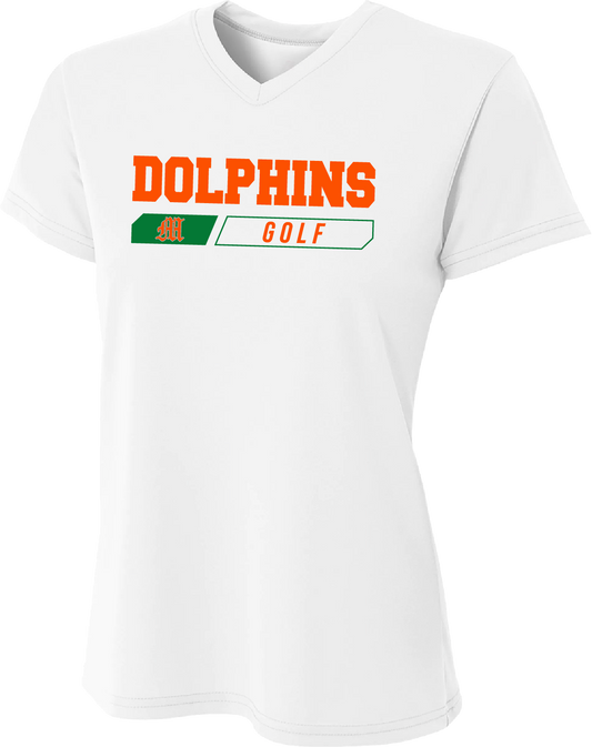 Women's Mosley Golf Dry Fit Vneck Tee – White