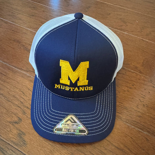 Mowat Mustangs Snapback Trucker Hat - Navy/Wh