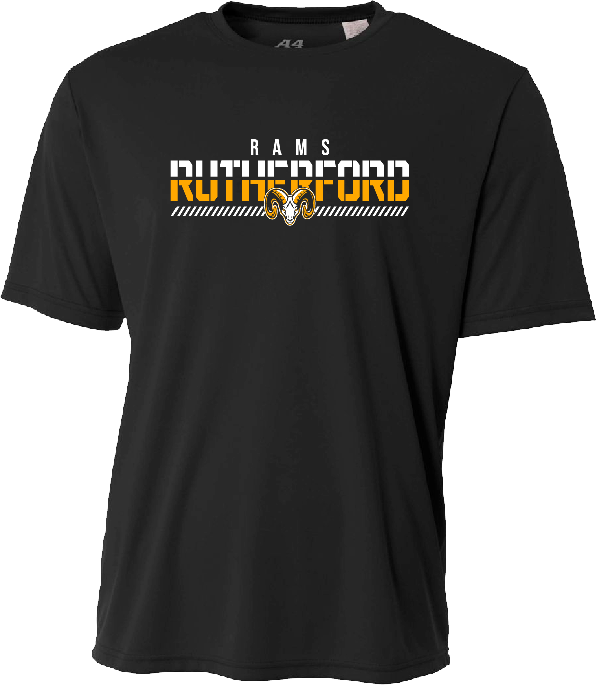 Adult Rutherford Fade Dry Fit Tee – Black