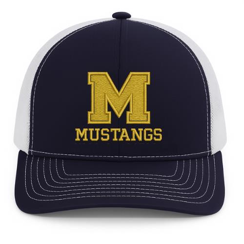 Mowat Mustangs Snapback Trucker Hat - Navy/Wh